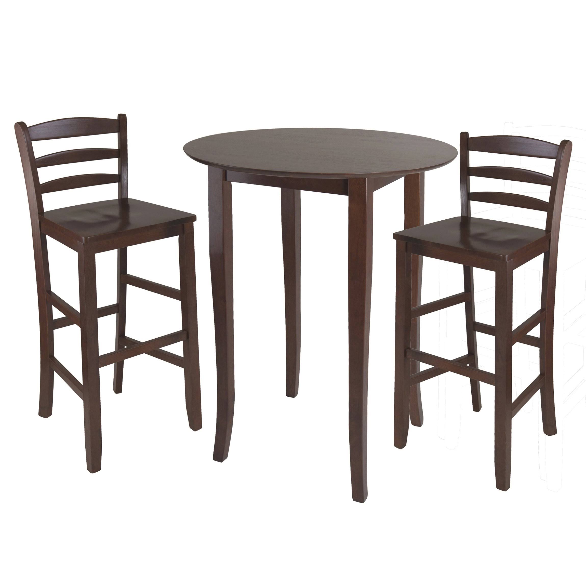 Winsome Fiona 3 Piece High Round Table with Ladder Back Stool