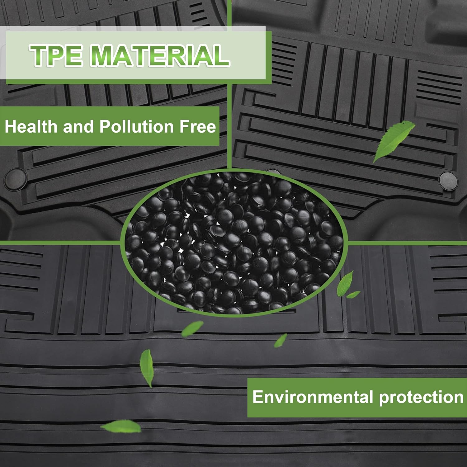 Floor Mats Compatible for 2015-2022 F150 SuperCrew Cab,Black TPE All Weather Protective Floor mats, Full Set of Front and Rear Floor mats