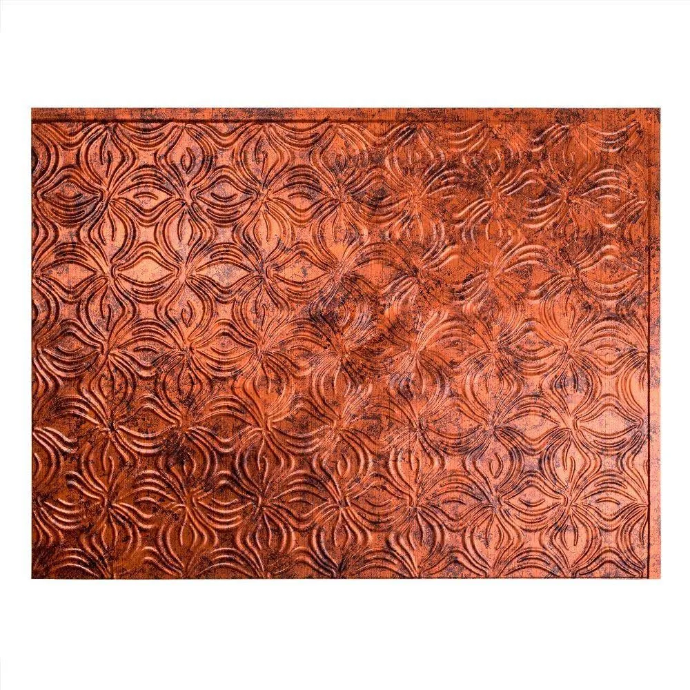 Fasade 18in x 24in Lotus Moonstone Copper Backsplash Panel (5 Pack)