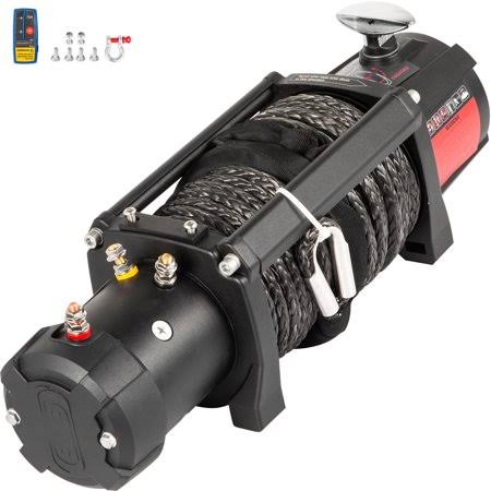 Vevor Electric Winch 12000lb Load Capacity Truck Winch Compatible with Jeep Truck SUV 85ft/26m Synthetic Rope 12V Power Winch wi