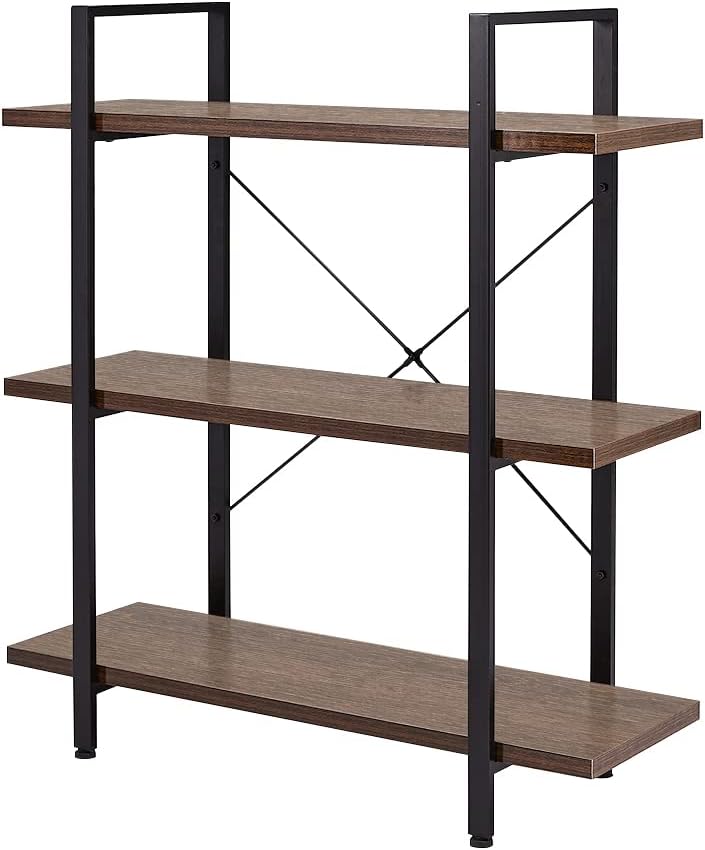 AZL1 Life Concept Industrial Ladder Shelf, 4-Tier Bookshelf for Bathroom, Living Room, Wood Look Accent Furniture, Metal Frame, Brown, Rustic Brown1