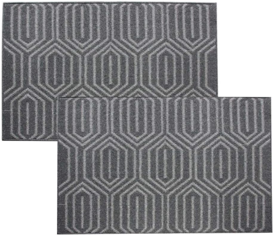 IMIYOKU Door Floor Mat 1-Pack 47&rdquo; x 32&rdquo; Indoor Mat Entryway Mats with Rubber Backing Non Slip Absorbent Mud and Magic Inside Dirts Trapper Mats Low-Profile Entrance Rug Machine Washable(Black-Gray)