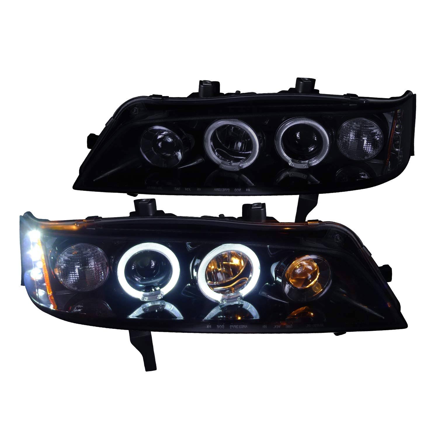 Spec-D Tuning 2LHP-ACD94G-TM Honda Accord Dual Halo LED Glossy Black Projector Headlights
