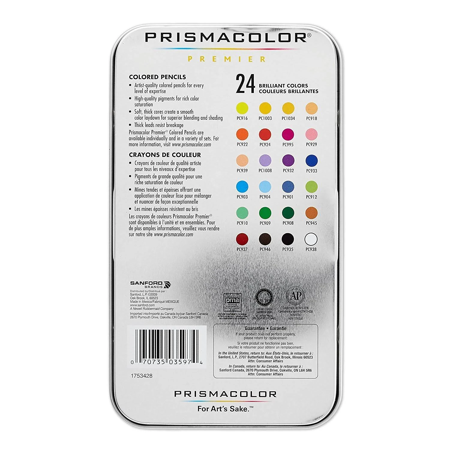Prismacolor Premier Colored Pencil Set 24/Tin