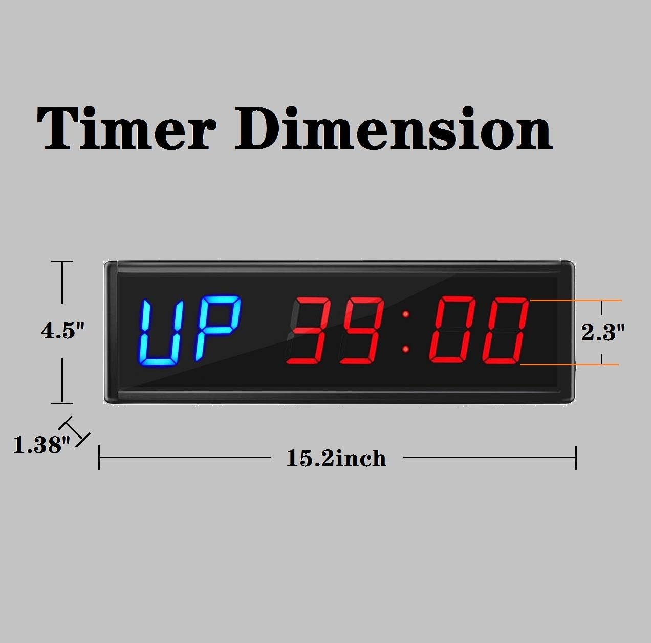 ledbrigym Gym Timer GYMLED Home Garage Workouts Fitness Digital with Remote Wall Mount Red and Blue 2.3 Inch Pack of 2