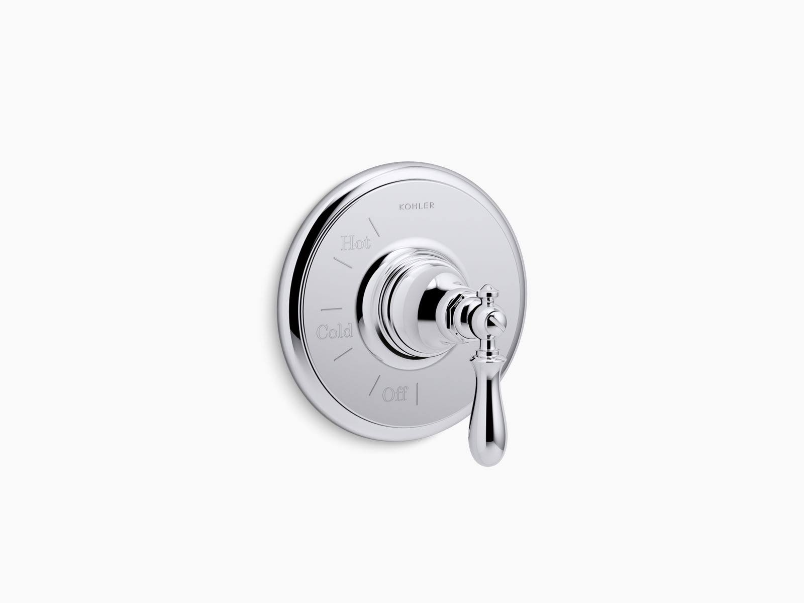 Kohler TS72767-9M-CP Artifacts Rite-Temp Valve Trim with Swing Lever Handle - Polished Chrome