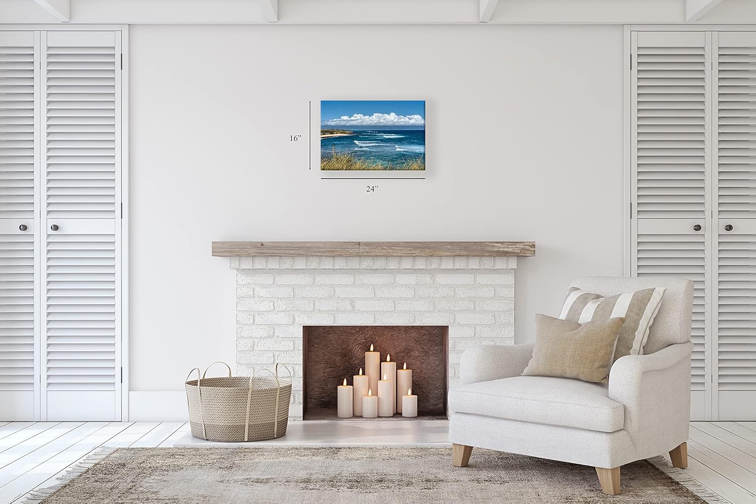 Island Beach-by Changing Creek Photo- Landscape Nature Art for Decorating Living Room, Bed Room, Dining Room, Man Cave, Canvas Picture, Framed Wall Decor Artwork, Original, 3 sizes (24x16) Pack of 2