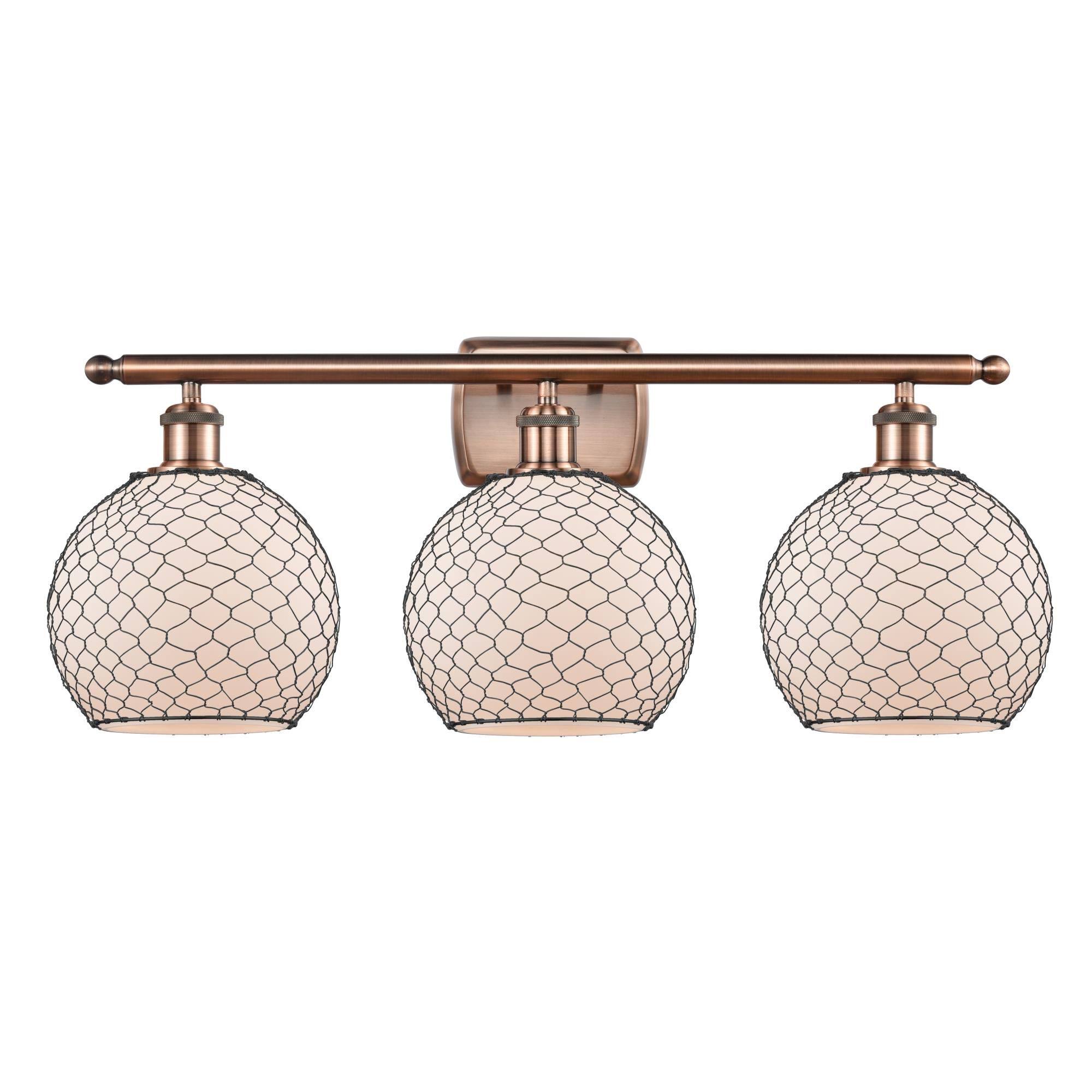 Innovations Lighting 516-3W-AC-G121-8CBK Farmhouse Chicken Wire - 3