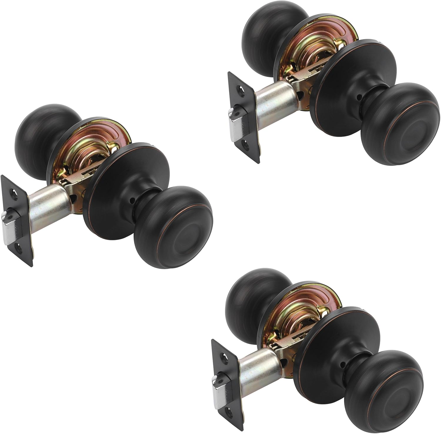 Dynasty Sierra Passage Door Knob Aged Oil Rubbed Bronze Hall / Closet Door Handles Contractor Pack (5 Pack) Pack of 2