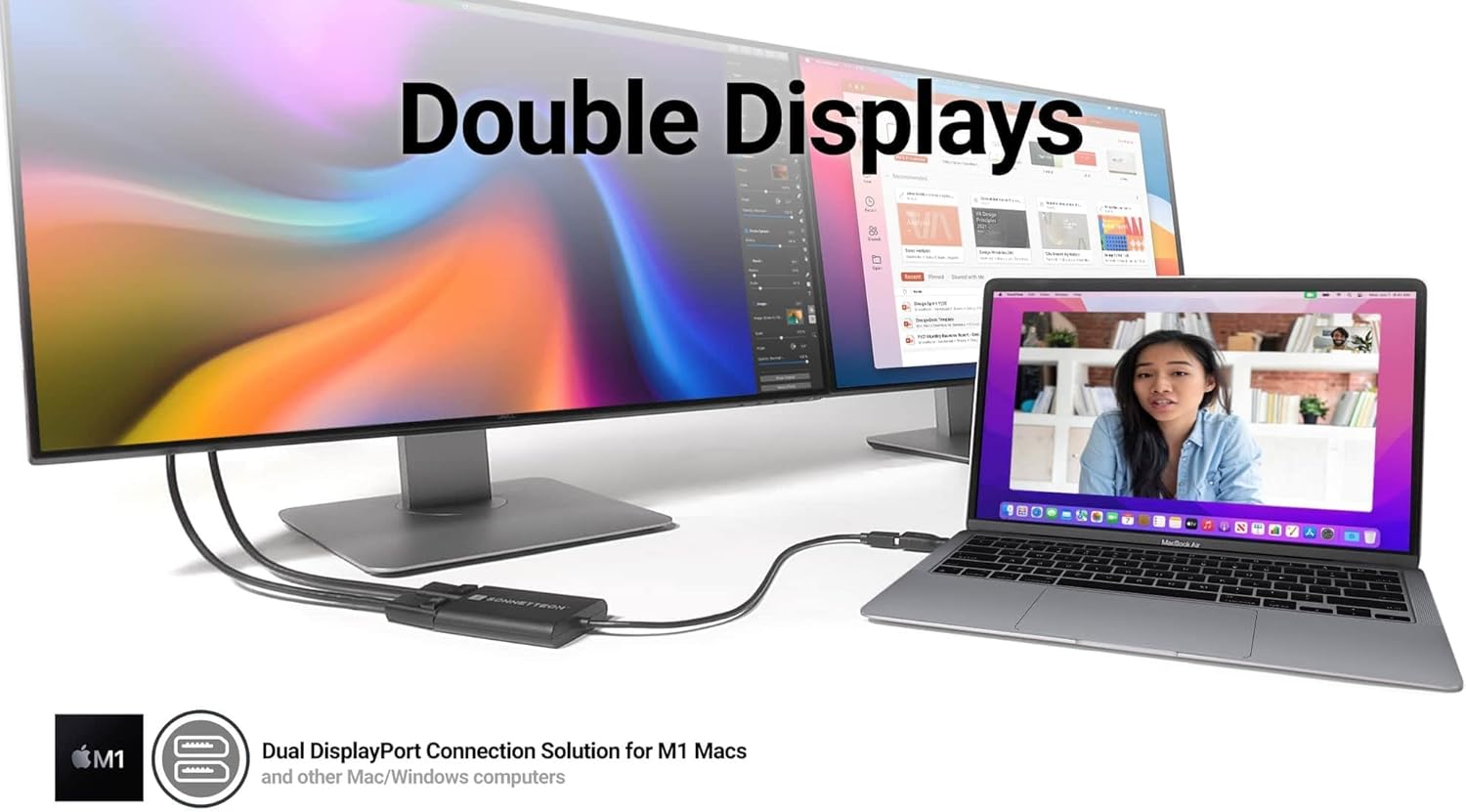 Sonnet DisplayLink USB Type-A to Dual DisplayPort Adapter for M1 Macs