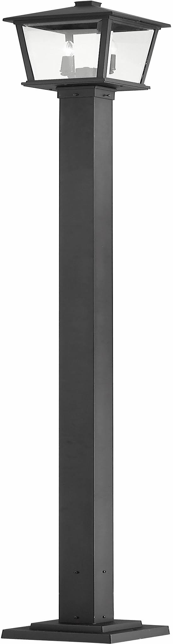 Z-Lite 568PHBS-536P-BK Beacon 2 Light Outdoor Post Mounted Fixture in Black