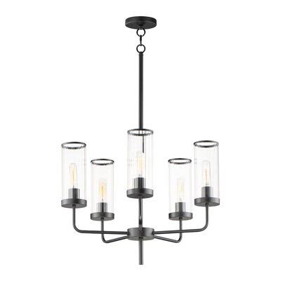 Amonni 5 - Light Shaded Classic Chandelier Ebern Designs Finish: Black