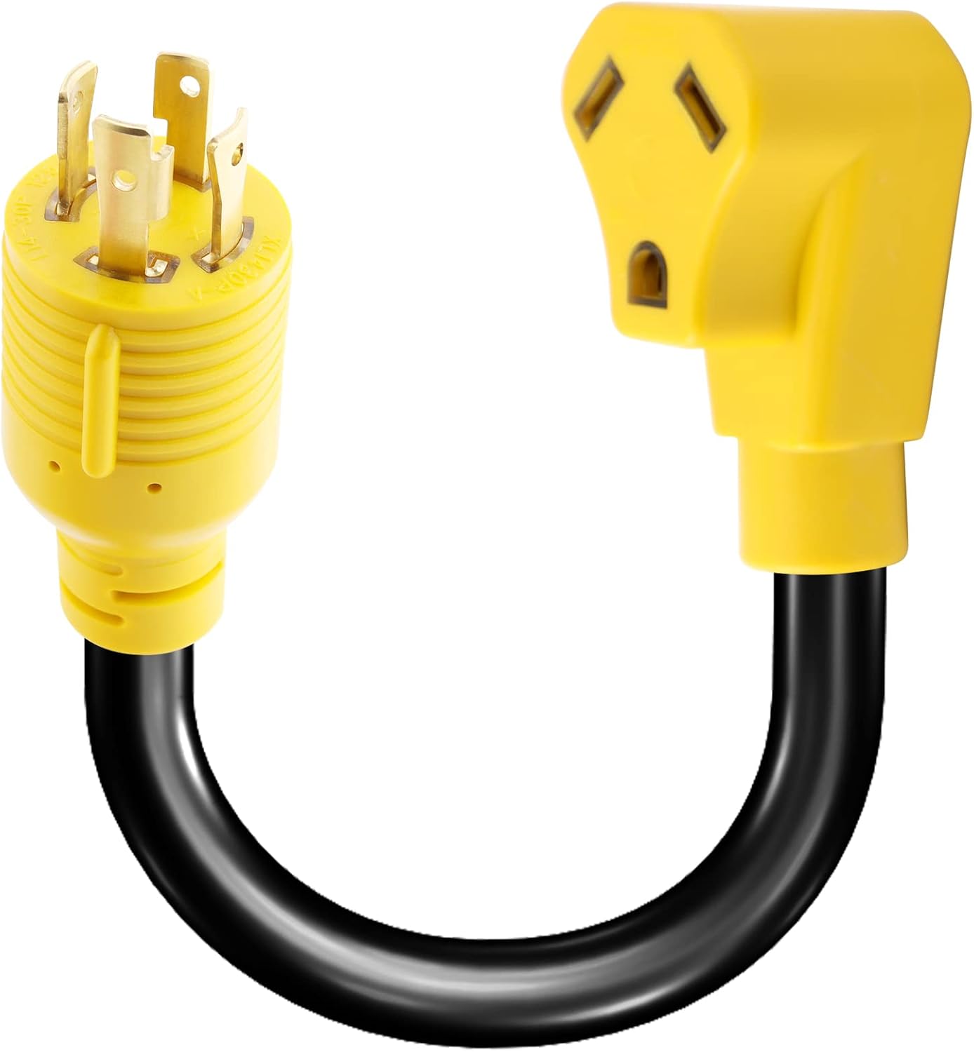 Generator Adapter Cord, L14-30P Locking Male Plug to TT-30R Female with Handle, 4 Prong 30 Amp to 30 Amp Up to 7500W SJTW 10/3 Generator Cord, UL Pack of 2