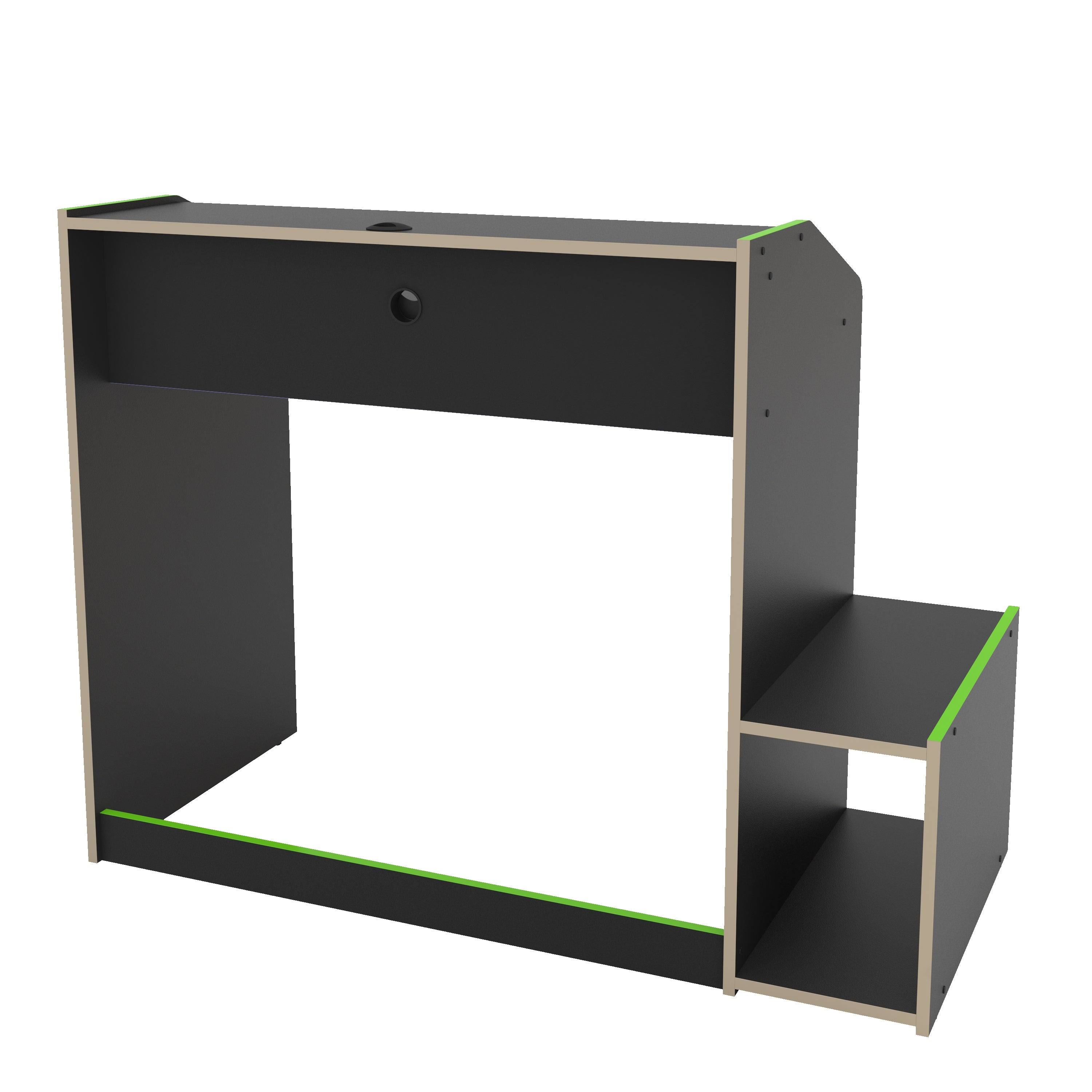 Polifurniture Legend Gaming Desk, Black u0026 Green