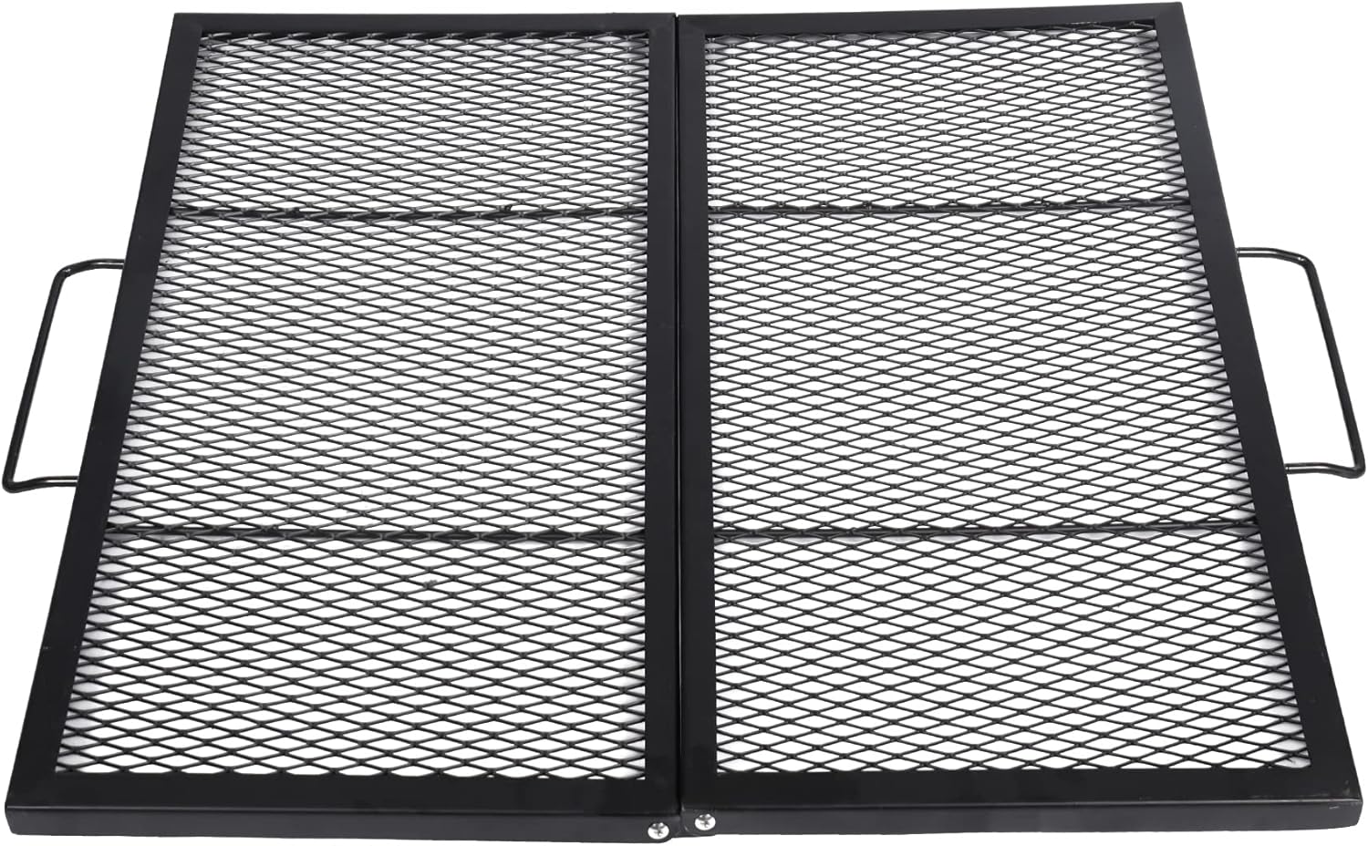 Lineslife X-Marks Fire Pit Cooking Grill Grates, Folding Outdoor Square BBQ Campfire Grill Grate with Handles, Portable Outside Camping Gear Cookware and Accessory, 30 Inch