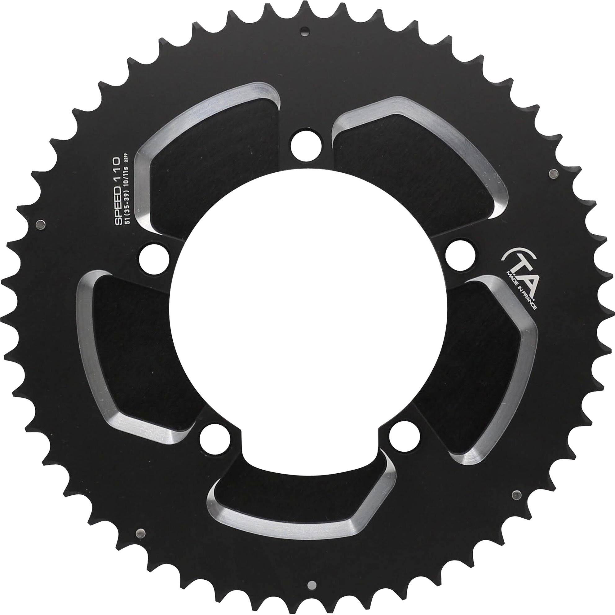 Ta Speed 10/11 Speed Chainring 51T 110BCD Black Chain Rings