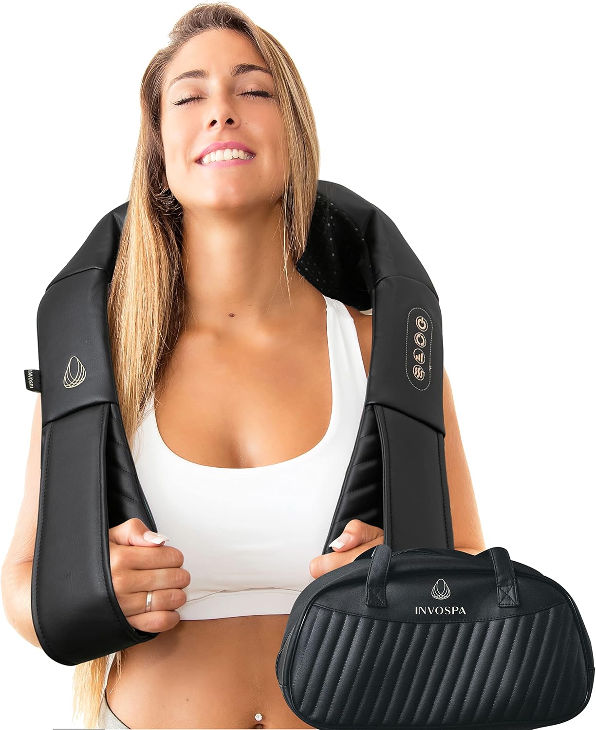 Shiatsu Back Shoulder and Neck Massager with Heat - Deep Tissue Kneading Pillow Massage - Back Massager, Shoulder Massager, Electric Full Body Massager, for Foot Leg - Gift