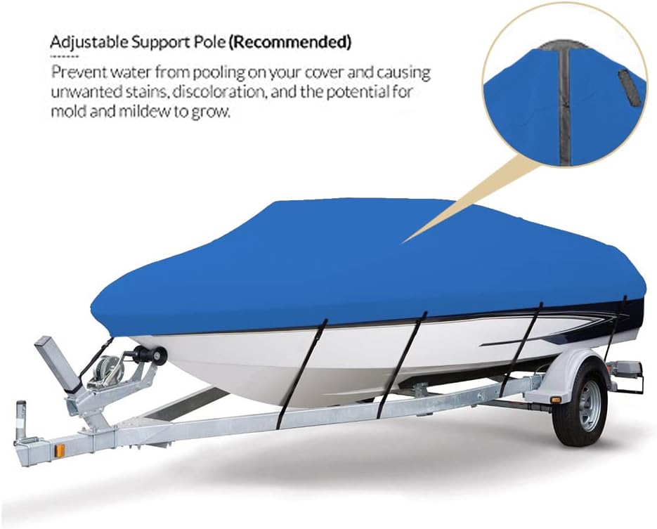 Seamander Boat Cover Tie Downs Tightening Straps (Pacific Blue, 14'-16'L Beam Width up to 68