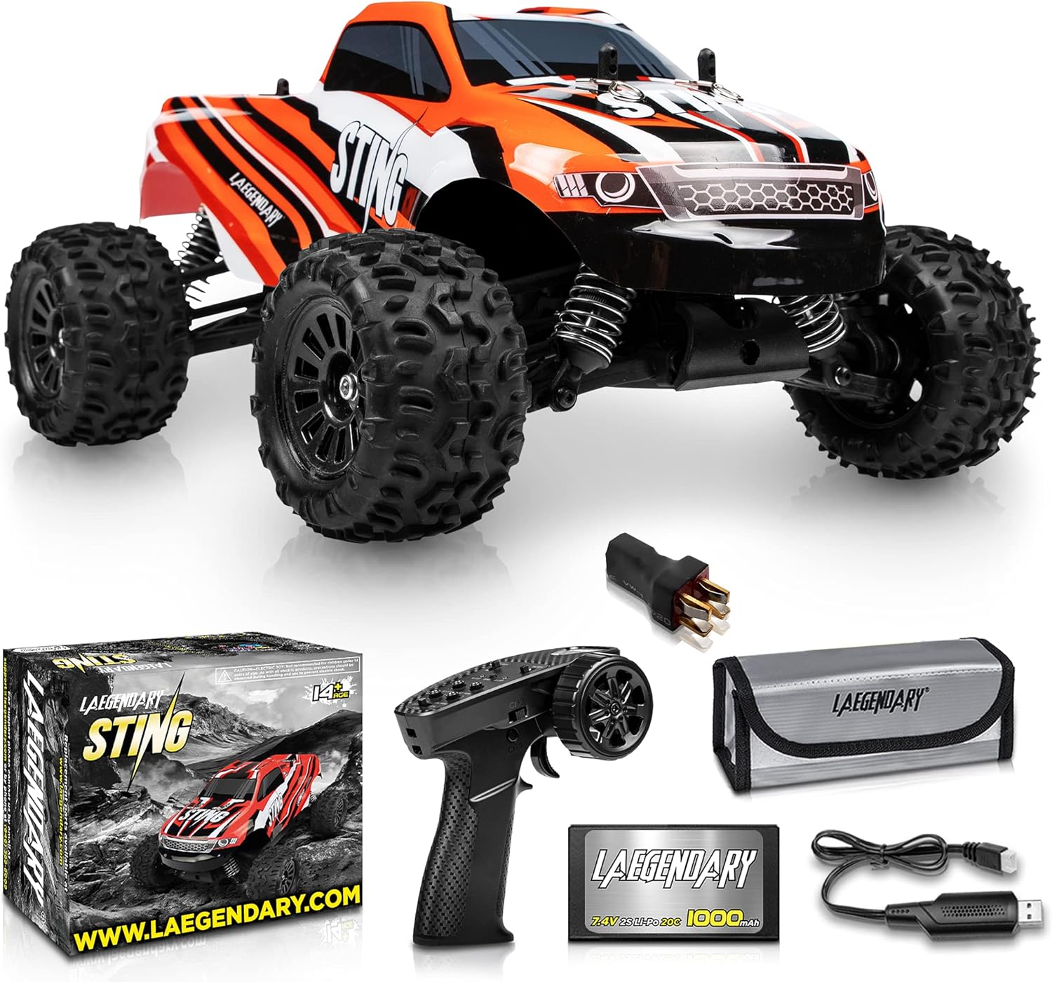 1:18 Large Scale Brushless RC Cars 60+ km/h High Speed - Boys Remote Control Car 4x4 Off Road Monster Truck &ndash; Fast Racing Electric Hobby Grade Waterproof Toys Vehicle for Adults and Kids, 30+ Min Play