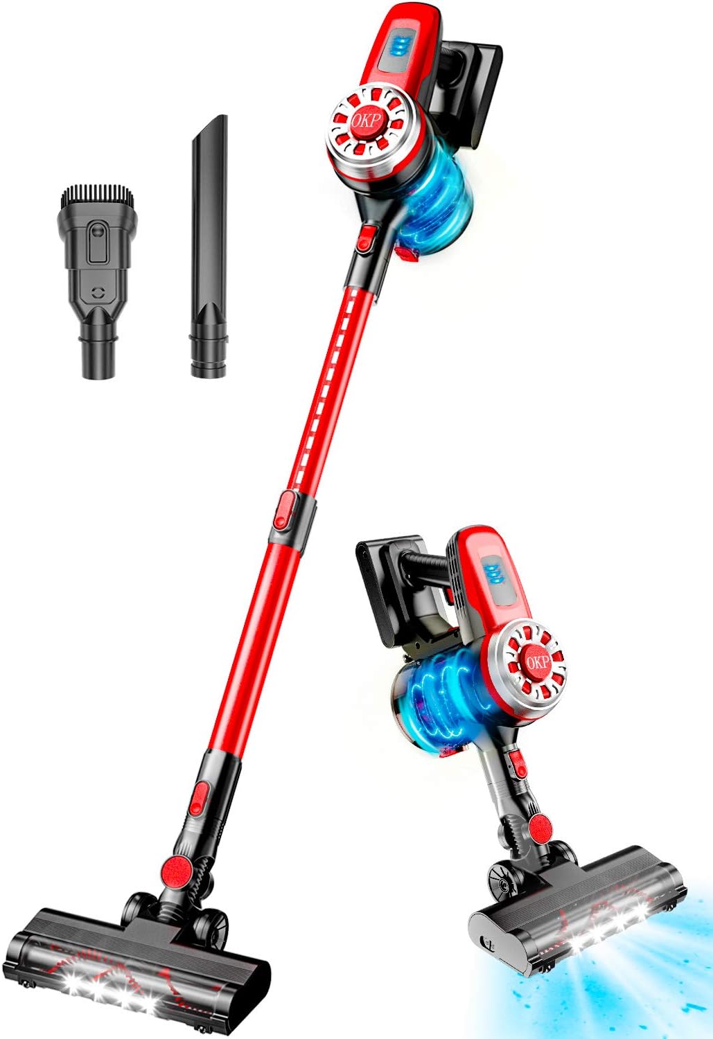 OKP X100 Cordless Vacuum Cleaner 17Kpa Stick Vacuum Cleaner 4 in 1 Lightweight Handheld Vacuum Cleaner Wireless Vacuum Cleaners for Pet Hair Hardwood Floor