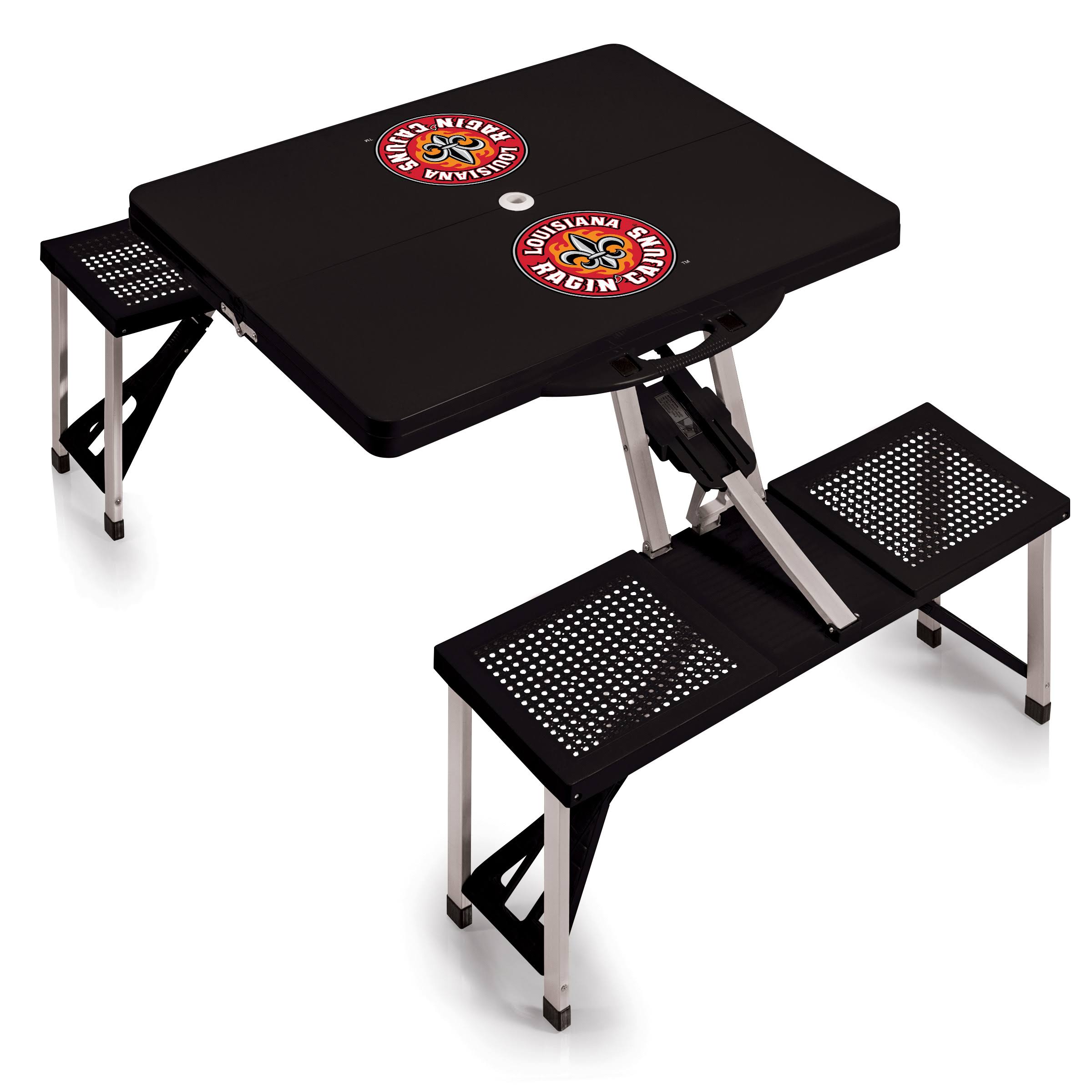 Louisiana Lafayette Ragin Cajuns Folding Picnic Table Black