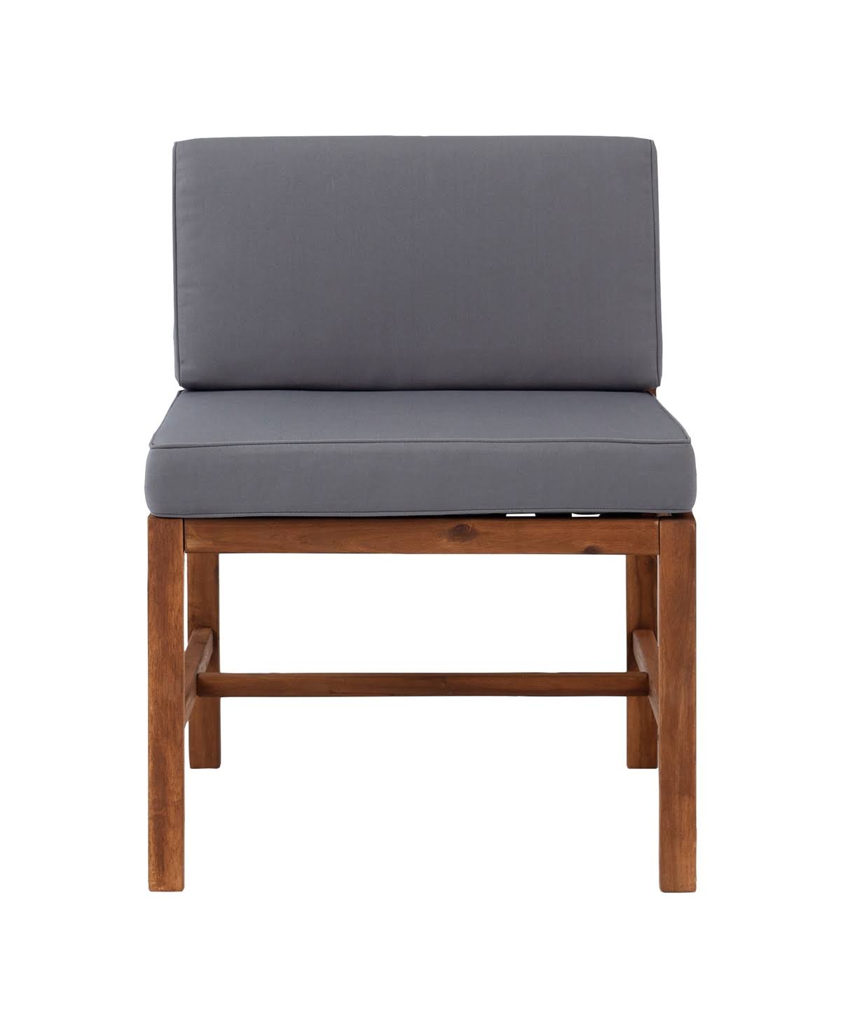 Walker Edison Modular Outdoor Acacia Armless Chair - Brown