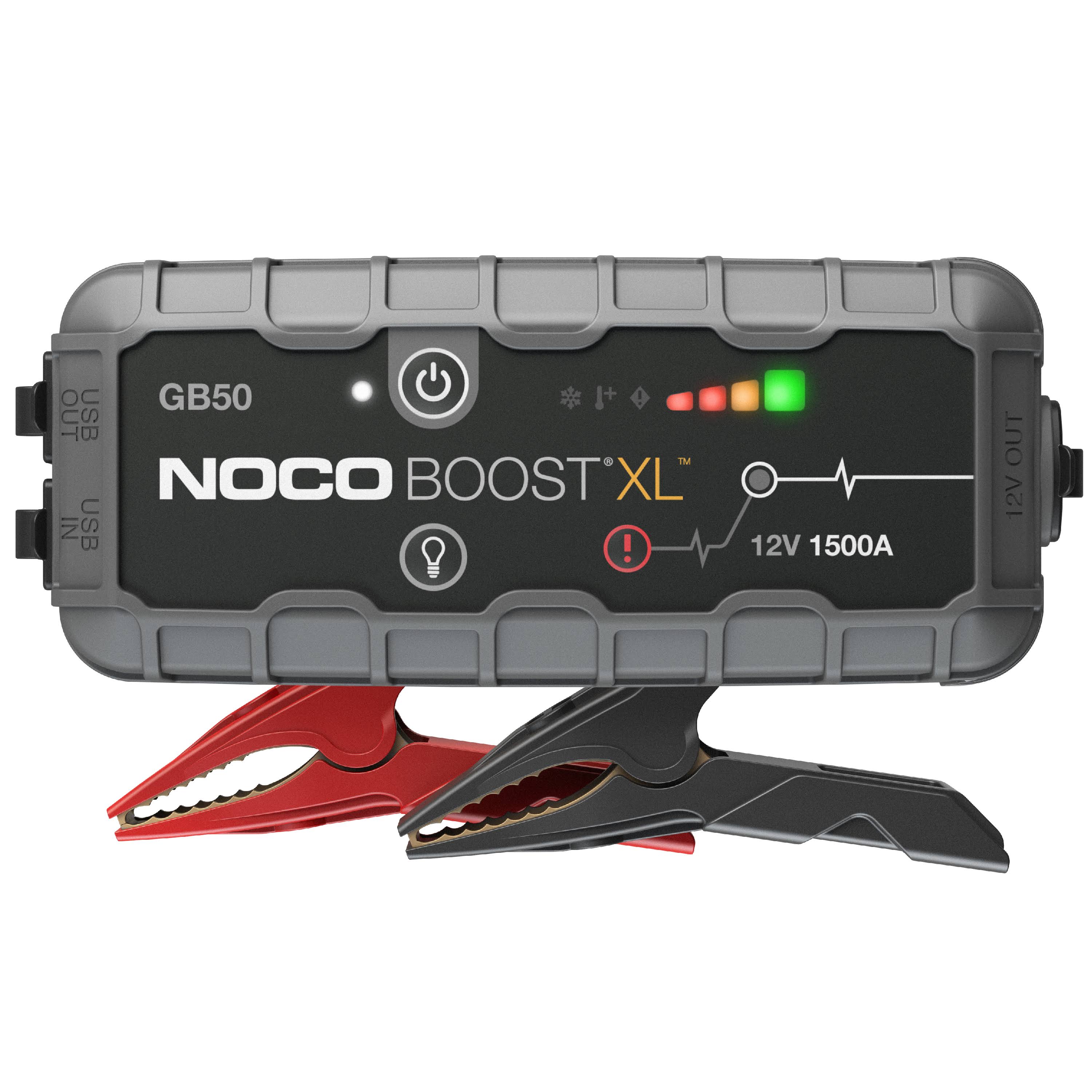 NOCO Genius Boost Plus 1500 Amp UltraSafe Jump Starter u0026 Power Pack USB Ports Worklight, GB50