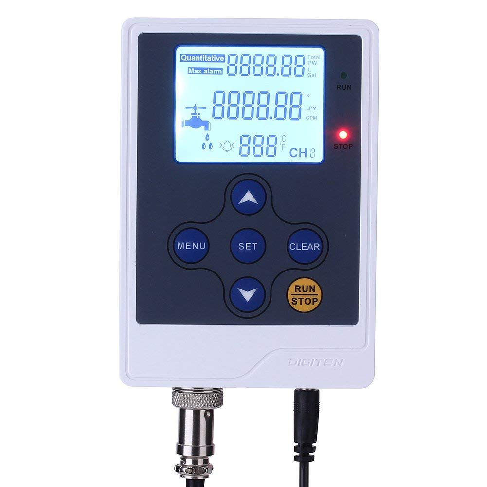 DIGITEN LCD Display Water Flow Control Meter Liquid Quantitative Controller + G2