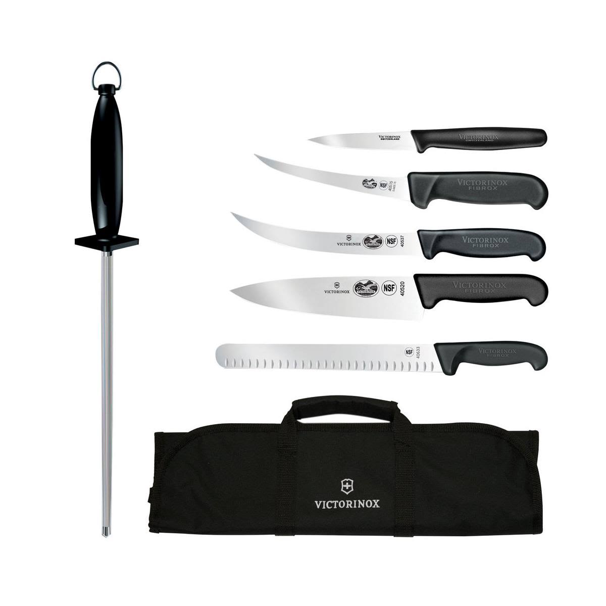 Victorinox Fibrox Black Natural 7 Piece Pro Competition BBQ Set