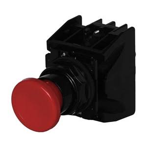 Eaton E34EX710R Push Button with Contacts, Red, Mushroom