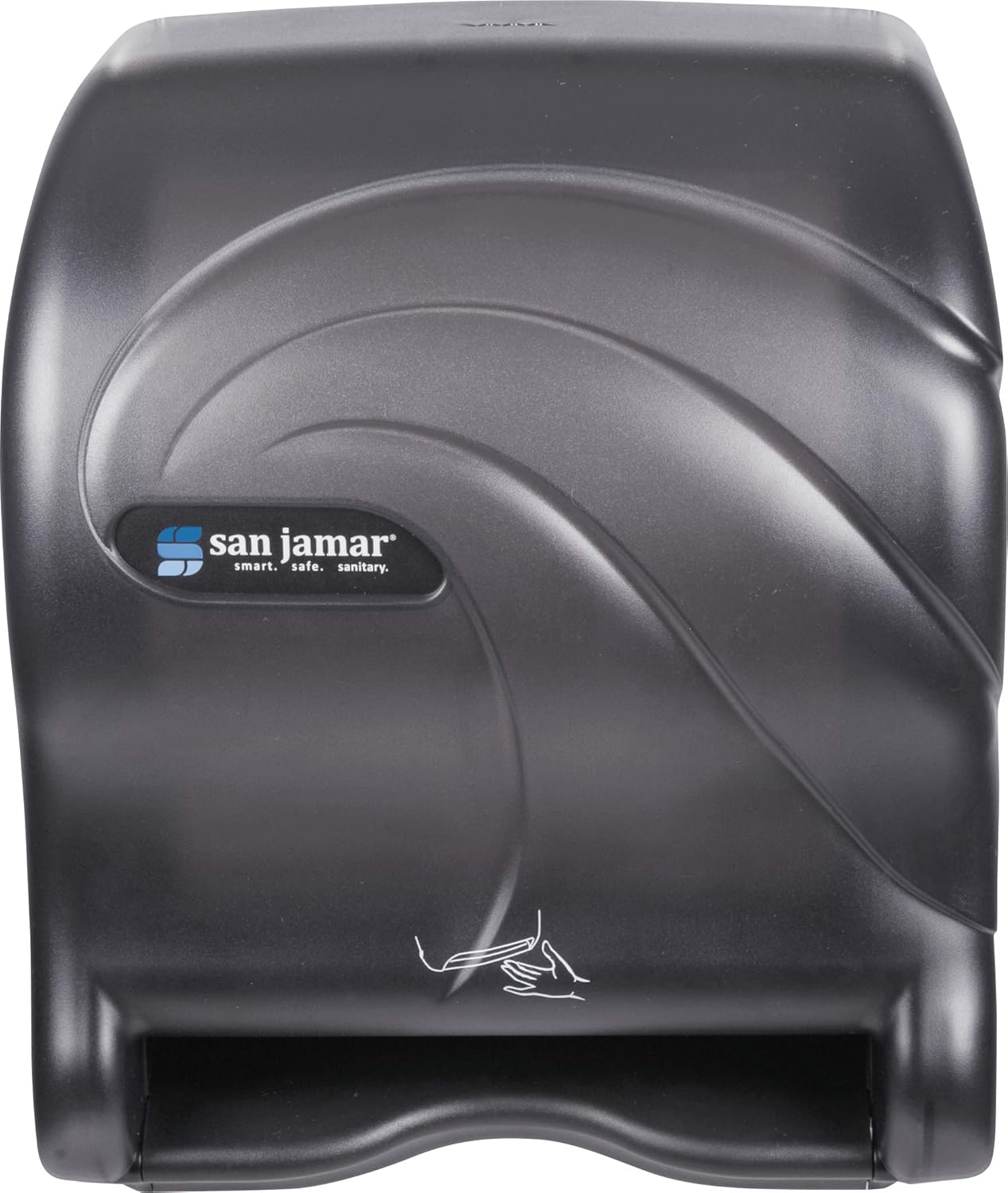 CARLISLE FOODSERVICE PRODUCTS San Jamar T8490TBK Smart Essence Oceans Hands Free Paper Towel Dispenser, Black Pearl
