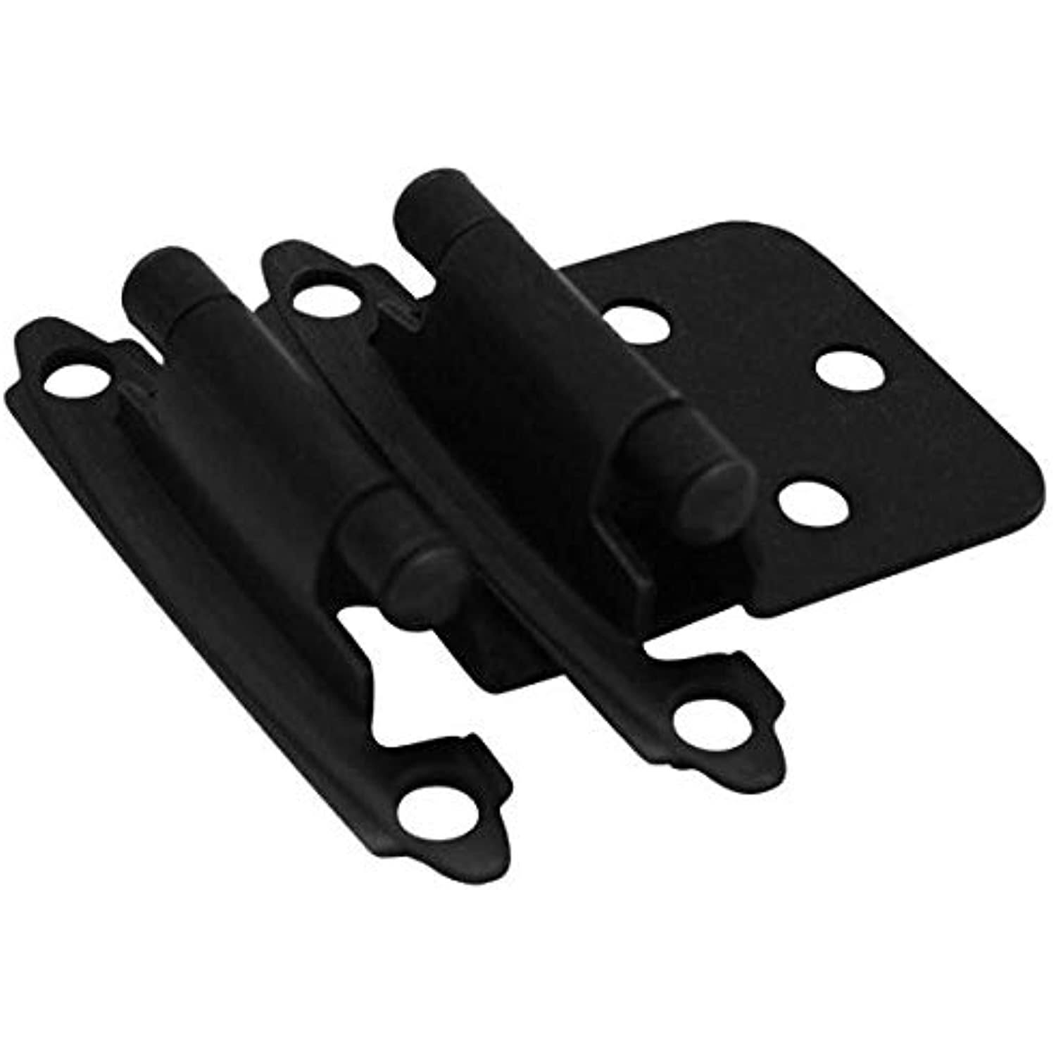 Cosmas 17139-FB Flat Black Hinge Variable Overlay 25 Pair Pack