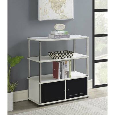 D&Aulizio TV Stand for TVs Up to 35x22 Ebern Designs Color: White/Black Doors