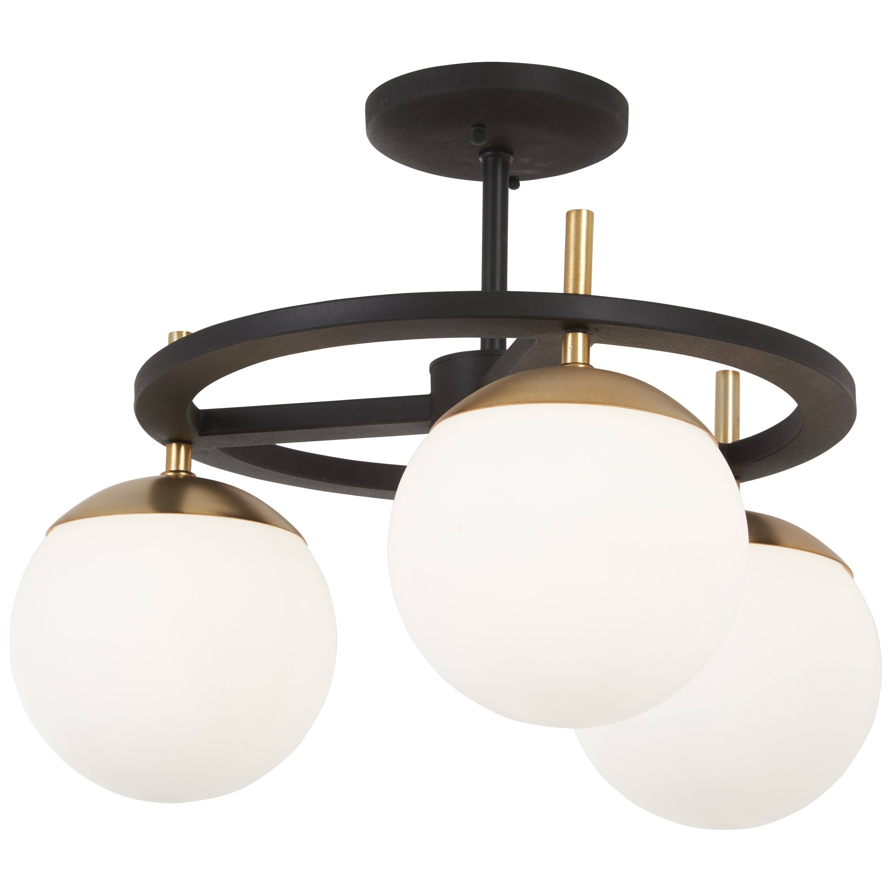 George Kovacs P1357-618 Alluria Semi Flush Mount Light, Weathered Black