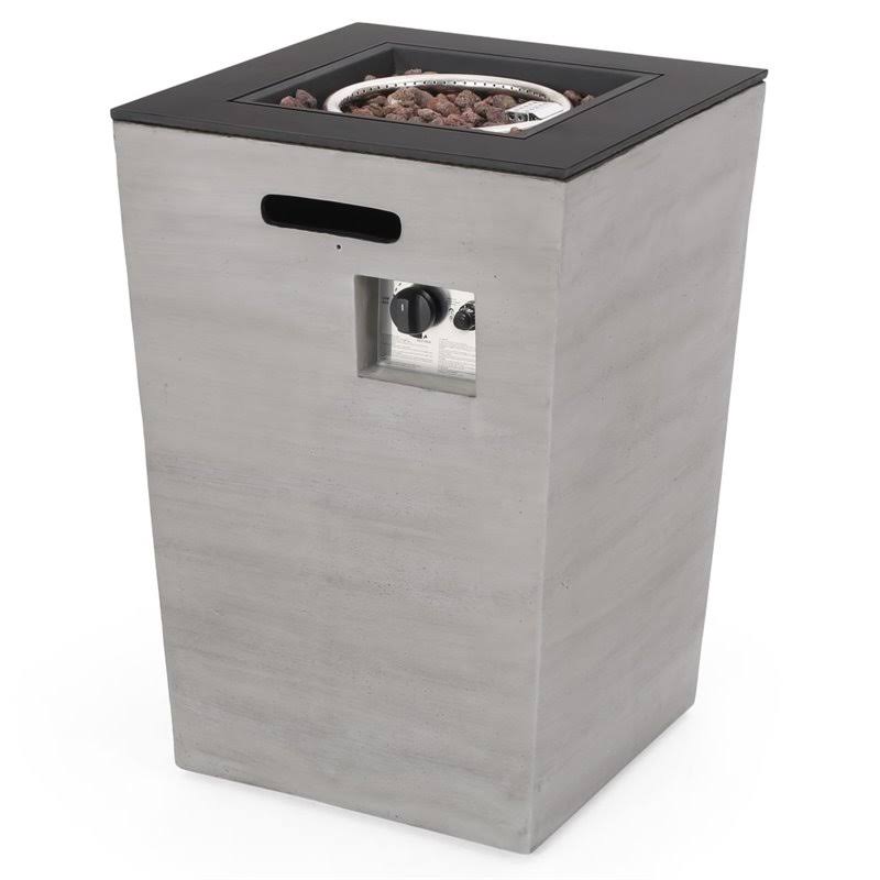 Noble House Langton 19.5x22 Fire Column in Dark Gray and Black