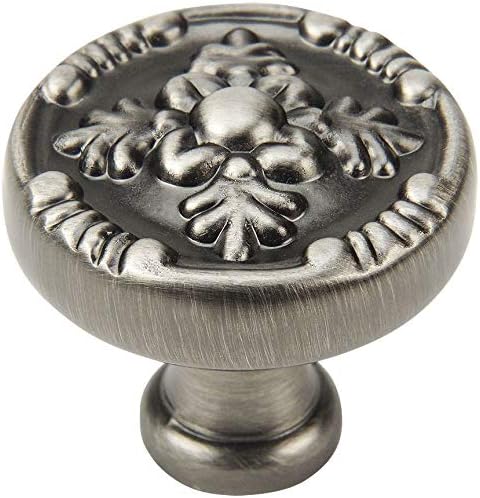 25 Pack - Cosmas 9465AS Antique Silver Cabinet Hardware Round Knob - 1-1/4