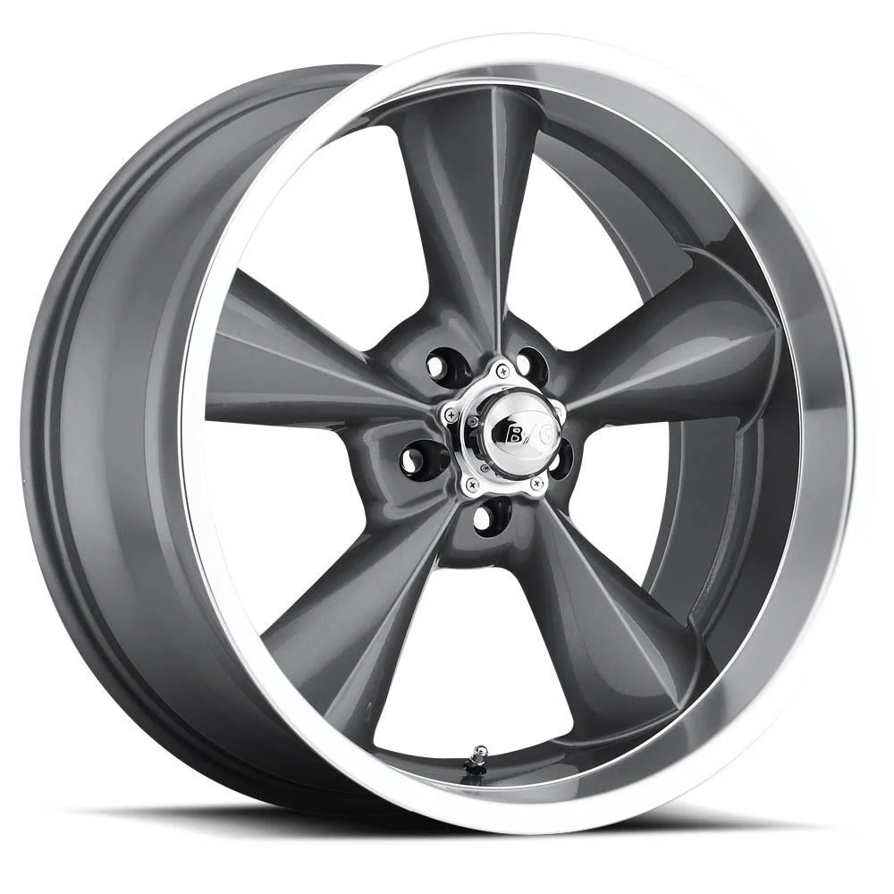 BG Rod Works Old School Wheels in Gunmetal with Machined Lip - Os 570-5475-00 GML
