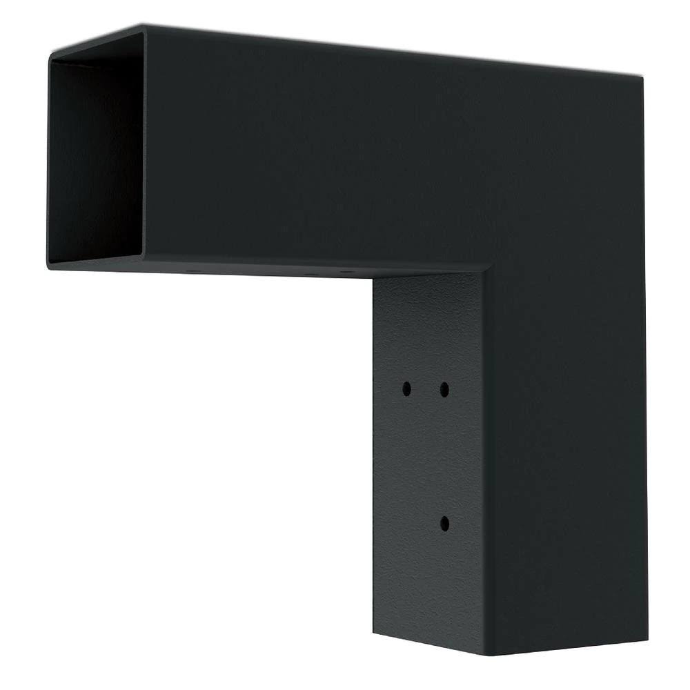 Wild Hog 3052074 Linx 4 in. L/Fit Black Steel Corner Extension Bracket Pergola for 4x4 Wood Posts (1-Pack)
