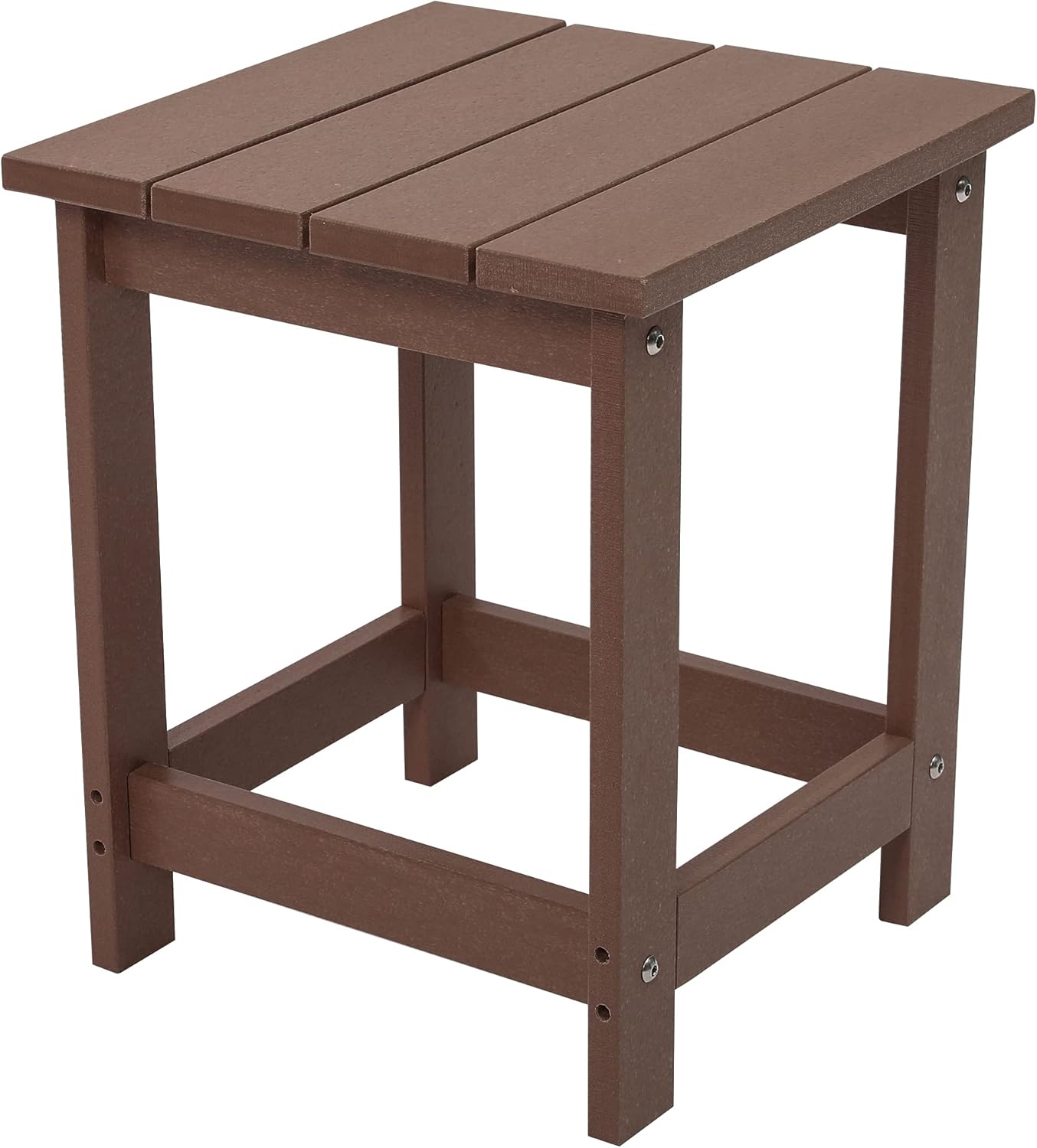 LZRS Adirondack Square Outdoor Side Table, Poly Lumber End Tables for Patio, Backyard,Pool, Indoor Outdoor Companion, Easy Maintenance & Weather Resistant,Brown