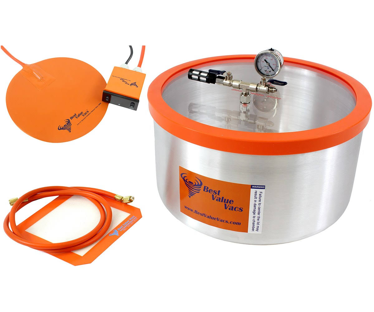 Best Value Vacs 7 Gallon Vacuum Degassing Chamber with Heat Pad bvvdchp7