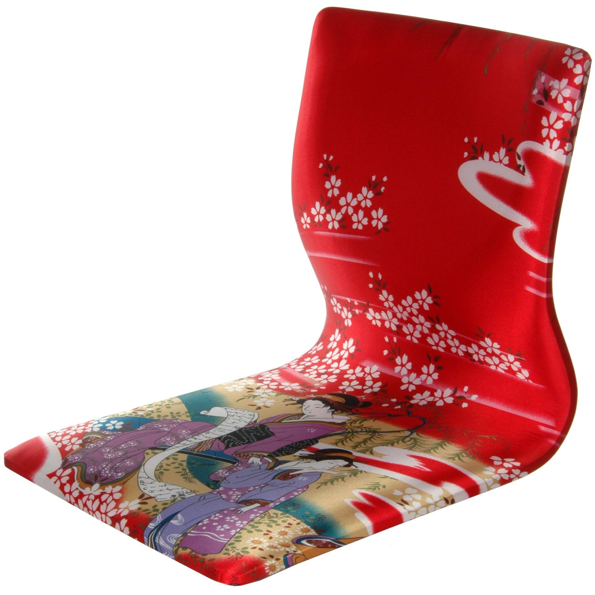Oriental Furniture Tatami Meditation BACKREST Chair - Red Geisha
