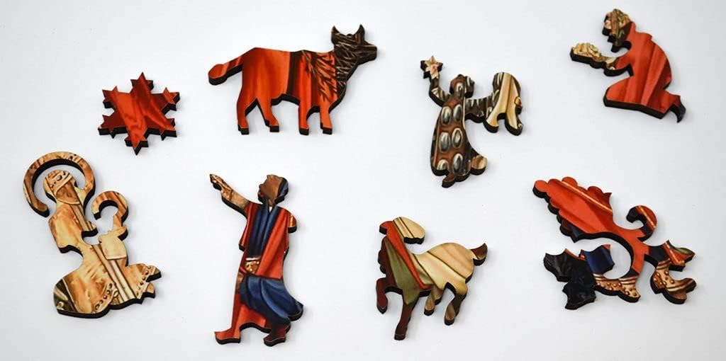 Wooden Christmas Jigsaw Puzzle for Adults - Adoration of The Magi - 253 Unique Wooden Pieces - Made in USA by Nautilus Puzzles Pack of 2