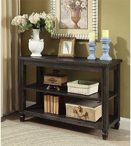 Furniture of America Shania Transitional Wood Sofa Table in Antique Black