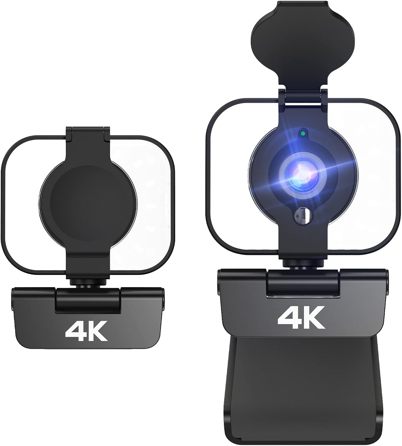 4K Webcam with Light,AutoFocus,Built-in Privacy Cover, USB Webcam with Microphone,Streaming Webcams for PC,Laptop