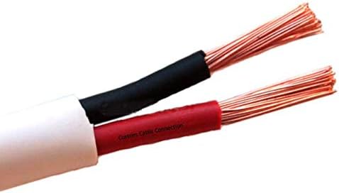 Custom Cable Connection 14 AWG 2 Conductor Stranded Plenum Unshielded Speaker Cable - White CL3P Jacket - 1000 Foot Spool