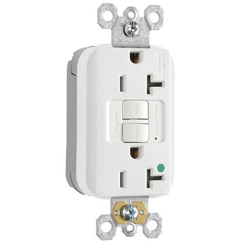 Pass u0026 Seymour PT2097-HGW Hospital Grade Self-Test GFCI Duplex Receptacle 20-Amp 125-Volt NEMA 5-20R White PlugTail