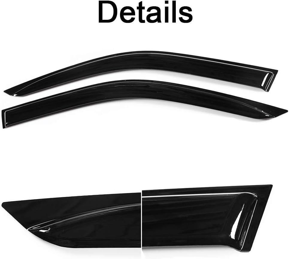 Srevor Rain Guards Vent Visors Side Window Deflectors 4-Piece Set for 2009-2018 Dodge Ram 1500,2019 Ram 1500 Classic Crew Cab,2010-2019 Ram 2500 & 3500 Crew & Mega Cab Pack of 2