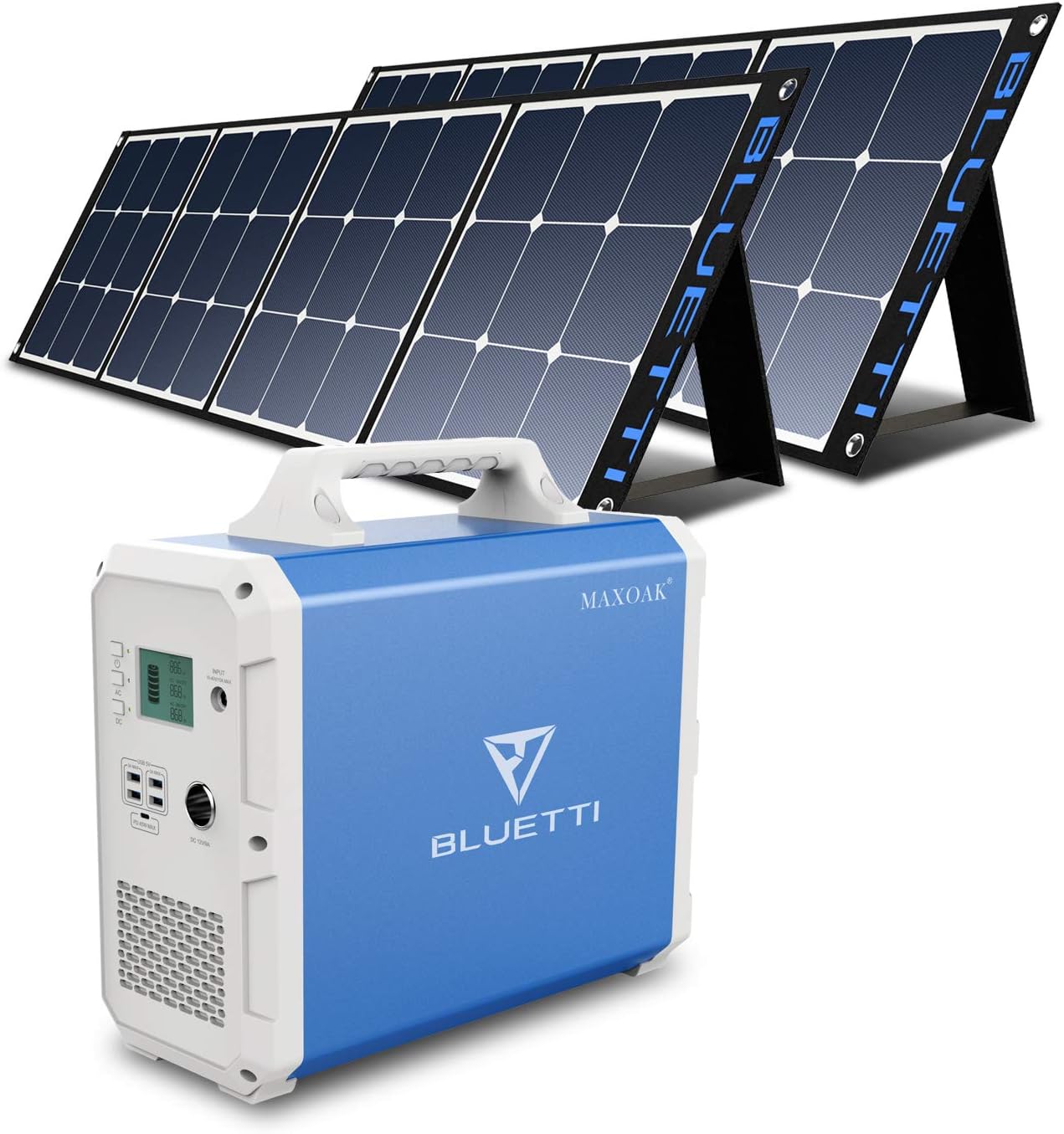 BLUETTI 2400wh Solar Generator,EB240 Potable Power Station with 2pcs SP200 200W Foldable Solar Panels Included,2 1000W AC Outlets Lithium Backup Battery for Outdoor Van Camping Home use Emergency
