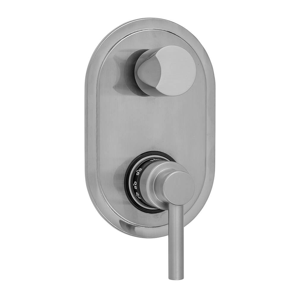 Jaclo T8572-TRIM-AB Oval Plate with Low Lever Thermostatic Valve with Thumb Built-in 2-Way or 3-Way Diverter/Volume Controls Ant