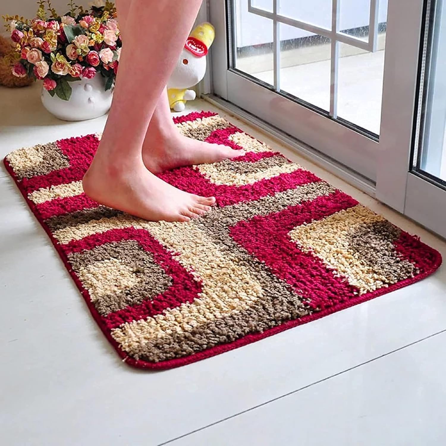 Kvellon Indoor Doormat &ndash; Front Door Mat &ndash; Non-Slip Welcome Indoor Mat with TPR Backing &ndash; Dirt-Resistant Indoor Rugs for Entryway &ndash; Machine Washable Low-Profile Entryway Mat &ndash; 20 x 31.5-inch